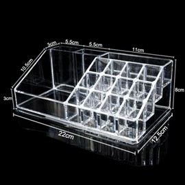 ONEPEARL(LABEL)  Makeup organizer stand Glass and Acrylic Makeup and Lipstick Organizer - 16 Sections
