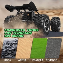 JCMO Coche Todoterreno de Control Remoto,Carros De Control Remoto Juguetes Alta Velocidad 1:18 15km/h,2.4Ghz Carro Acrobático RC Recargable con 2 Pilas Recargable Ideal Regalos para Niños