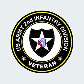 fagraphix 2nd Infantry Division Veteran Sticker Decal Self Adhesive 2ID South Korea North 1.25" Wide