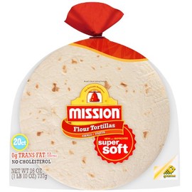 Mission, 6" Flour Tortillas, 20 Count, 26oz Bag (Pack of 2)