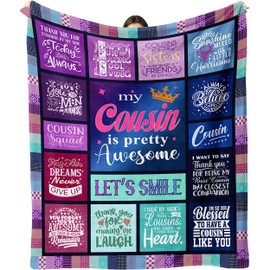 Hudodmn Cousin Gifts for Women, Cousin Gifts Blanket, Cousin Birthday Gifts for Women, Gifts for Cousin Female, Birthday Gift for Cousin, Cousin Gifts for Christmas Throw Blanket 60"X50"