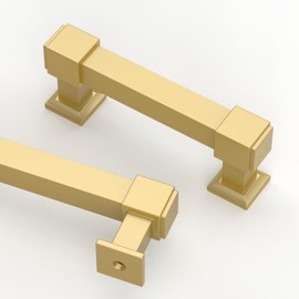 Asidrama 10 Pack 3 Inch(76mm) Brushed Gold Kitchen Cabinet Handles, Cabinet Pulls Kitchen Cabinet Hardware for Cupboard Drawer Pulls