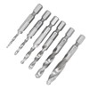 6PCS Hex Shank Combination Drill Tap 3 in 1 HSS