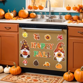 Fall Dishwasher Magnet Cover Pumpkin Fall Thanksgiving Maple Leaves Fridge Magnets