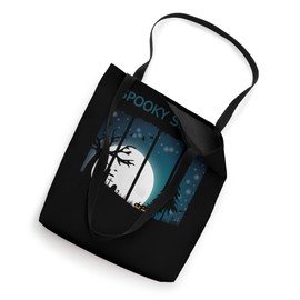 Spooky Season Full Moon Cemetery Jack-O'-Lantern 4 Panel Fun Tote Bag