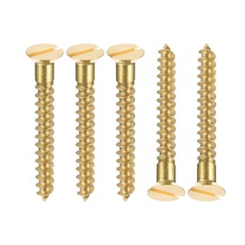 TA-VIGOR 20Pcs Self Tapping Screws, M5 Slotted Flat Head Screw, 40mm Round Head Slotted Tapping Screws, Brass Machine Wood Fasteners Bolts for Wood, Drywall, Furniture, Repairing