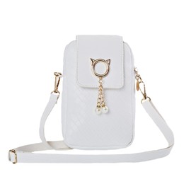 ANPTER Small Crossbody Phone Bag Mini Shoulder Handbag for Women Girls PU Leather Cellphone Crossover Pouch for Travel