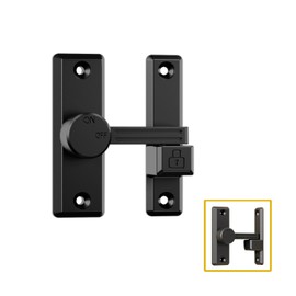 ETEKJOY Flip Latch Lock 90/180 Degree Left/Right-Opening Sliding/Swinging Door Lock Bolt for Home Security Gate Barn Garage Garden Fence Shed Window French Door (Black)