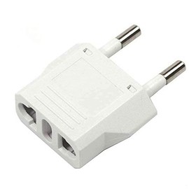 2 x US Travel Adaptor Plug Adapter USA China Canada Socket HK-US to EU White