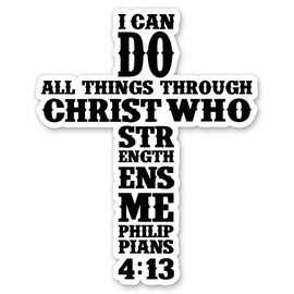 I Can Do All Things Through Christ Stickers - 2 Pack - Waterproof Vinyl for Car, Phone, Water Bottle, Laptop - Christian Quote Scripture Bible Verse Decals (2-Pack)