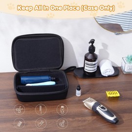 ProCase Hard Pet Grooming Tool Storage Case, Travel Organizer for Oneisall/Wahl Dog Clippers，Pet Shaver， Nail Trimmer and Accessories, Grooming Bag for Dog or Cat Grooming Kits Supplies -Black