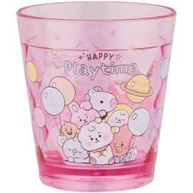 K Company BT-CCL2-PK BT21 Sparkly Clear Cup 2, Pink, 9.1 fl oz (270 ml)