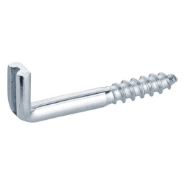 Haggiy Slotted Screw Hooks, Galvanised, Straight (Pack of 25), silver