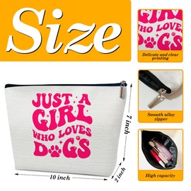 Ythuil Dogs Makeup Bag, Just A Girl Who Loves Dogs, Women Cosmetic Bag for Purse, Stuff for Animal Lovers Owner, Gifts for Besties Daughter Best Friends Her