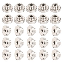 sourcing map Knurled Thumb Nut, 25Pcs M3x0.5mm Iron Round Knobs Fasteners for 3D Printer Parts, Silver Tone