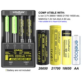 LiitoKala Lii-500S 18650 Battery Charger for 18650 26650 21700 AA AAA Battery Touch Button LCD Display Test The Battery Capacity.