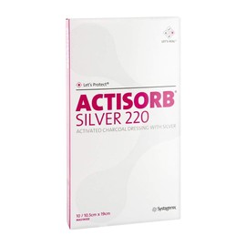 Silver Actisorb 220, 19 cm x 10.5 cm, sterile compresses, 10 pieces.