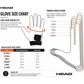 Head - Guante de Piel para Racquetball – Guante Transpirable de Agarre Extra para Mano Derecha e Izquierda