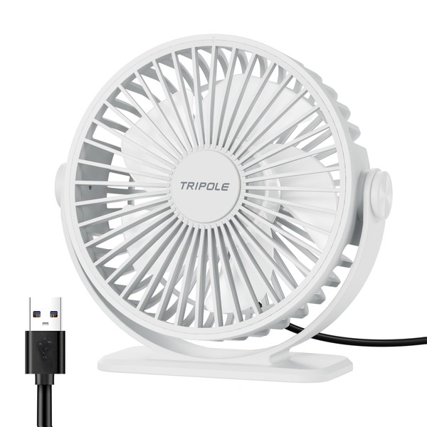 TriPole Desk Fan for Home, Portable USB Handheld Fan 3