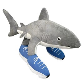 JazRvr Tralalero Tralala Shark Cuddly Toy, Funny Italian Brain Red Plush Toy, Soft Tung Tung Tung Sahur Shark, Ideal for Children and Collectors, 17 x 25 x 40 cm