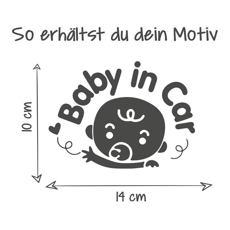 P004 Baby in Car Sticker 14 cm x 10 cm
