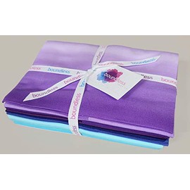 Half-Yard Cut Bundle - Jewel Ombre Solids Purples Blues 10 Pieces Quilter's Cotton Precuts Boundless Fabrics by Craftsy (M534.13)
