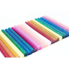 100 x Hot Glue Sticks, 12 Colours, Glitter Colour, for 7 mm Hot Glue Gun, for Creative Decoration, Writing, Seal, Repair, DIY