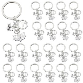 iMagitek 25 Pcs Yoga Keychain Lotus Flower Keychain Yoga Teacher Keychain Yoga Instructor Gift Buddhist Encouragement Keychain Yoga Lovers Gift, Medium, Silver