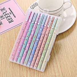POWERTOOL Gel Pens 10 Pcs Colorful Gel Pens Cute Kawaii Stationery Students School Supplies Colorful Highlighter Pens 10 Colors Set