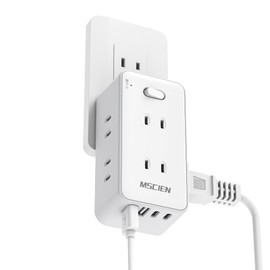 Mscien Power Strip USB Outlet Tap 6 AC Outlets 2 USB C 2 USB - a Switch Included Tap Outlet Branch Octopus Oa Tap Multi-Tap Direct Plug Octopus Outlet