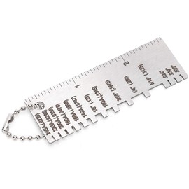 Ejoyous Welding Gage, Stainless Steel Wire/Metal Sheet Thickness Gauge Welding Gage Plated Size Inspection Tool, Steel Welding Gage, Measurer Tester Ruler Gauge