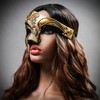 ILOVEMASKS Venetian Phantom GOLD Checker Men Masquerade Ball Party Classic