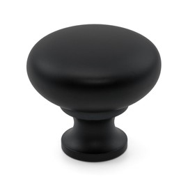 HESTIA HARDWARE Black Cabinet Knob 3 Pack 1-1/4 inch Round Zinc Kitchen Cabinet Knobs for Bathroom Drawer Bedroom Dresser Cupboard Knob and Pulls (Z1.3.D)