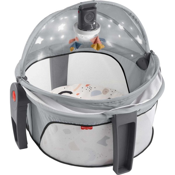 Fisher-Price Portable Baby Bassinet Deluxe On-The-Go Projection Dome, Travel Play
