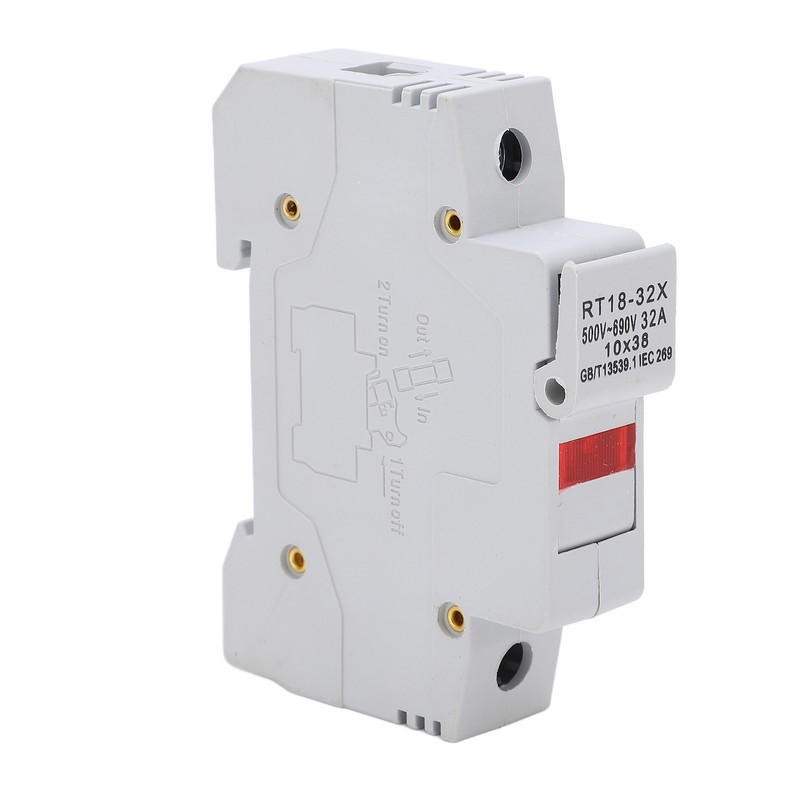 RT18‑32X Miniature Rail Mounted Fuse Holder Base with LED Indicator
