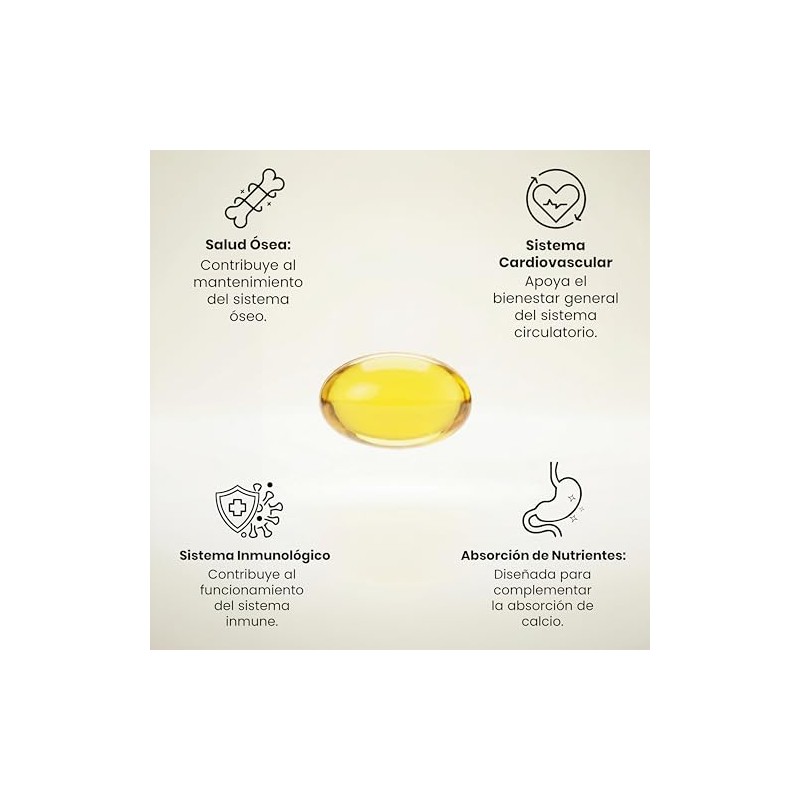 JOYCARE NATURAL Vitamina D3 y K2 Suplemento para Absorción de