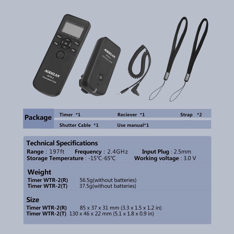 Wireless Remote Shutter Release for Digital Cameras, Wire Shutter Release