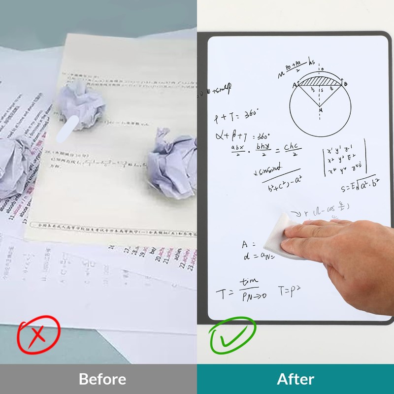 A5 Mini Whiteboards, Portable Erasable Whiteboard with 3 Colouring Pencils,