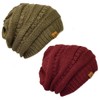 allydrew Thick Knit Slouchy Beanie (Set of 2), Brown Beaver