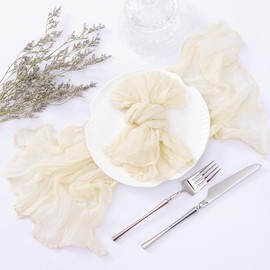 Socomi Cheesecloth Napkins 21"x21" Set of 24 Cotton Dinner Napkins Rustic Linen Table Napkins for Wedding Party Baby Shower 24 Beige