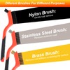 3 Piece Wire Brush Set, Stainless Steel Carbon Brass Nylon