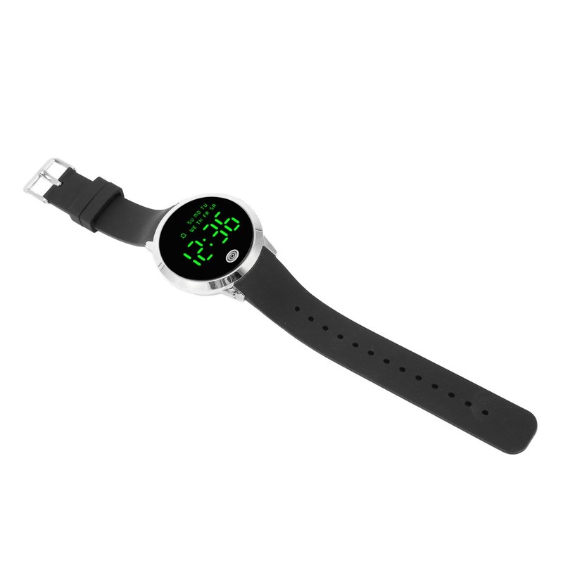 Men Digital Watch Round Color Screen Waterproof Backlit Ultra Thin