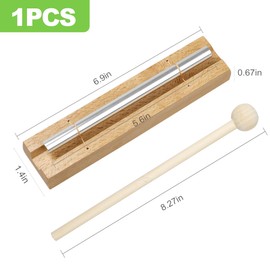 KornaDoz 7" Meditation Chime, Mindfulness Bell for Teachers, Classroom Management & Yoga, Solo Tone Energy Chime, Sound Healing Instrument, Responsive Classroom Tool for Focus & Calm - Silver