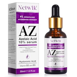 "Netwik "Suero de ácido azelaico - Ácido azelaico al 10% para el tratamiento del acné - Cuidado rápido de la piel con rosácea - Alivio del enrojecimiento del rostro y aumento de la luminosidad de l