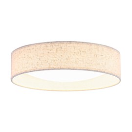 Aufrichting LED Fabric Ceiling Light,13" Low Profile Flush Mount Light,24W Ceiling Mount Kitchen Lighting Fixture, Dimmable Drum Ceiling Lighting 5CCT for Hallway Bedroom
