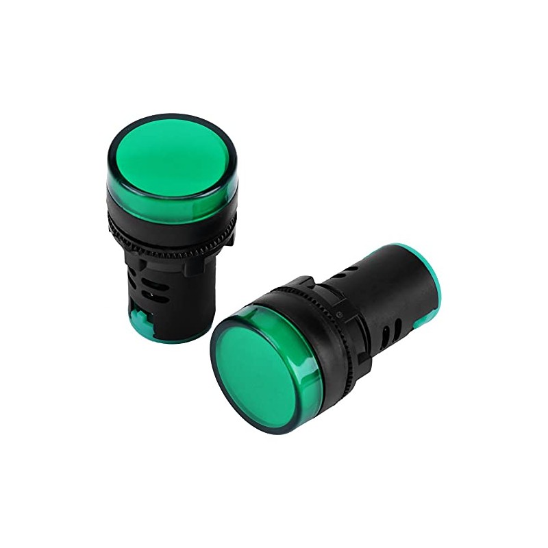 10pcs AC/DC 24V Energy Saving LED Indicator Light,22mm Thread,10W (Green)