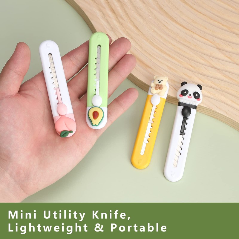 6 Pack Box Cutter Retractable, Sharp Utility Knife Retractable, Cute