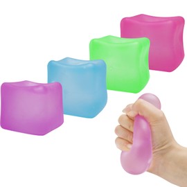 Fidget Stress Cube Toys|High-Density Gel Filled Squeeze Squishy Balls Toys|Ice Cube Squishy Toys|Stress Squishy Toys|Stress Anxiety Relief Toys|Fill Socks,Easter Basket Stuffing,Birthday Gifts