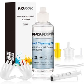 Printer Cleaning Kit | Printhead Cleaning Kit | for Inkjet Printers HP/Brother/Epson/Canon WF-7710 WF-3640 7620 8600 8610 8620 WF-2750 WF-2650 ET-2750 ET-2650 C88 Liquid Printers Nozzle（100ml）