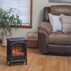 Comfort Zone Electric Fireplace Space Heater, Traditional Warm Stove Style,